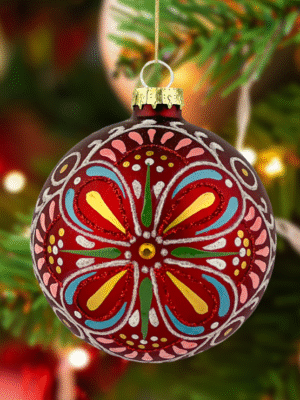Bombka retro Ornament czerwona