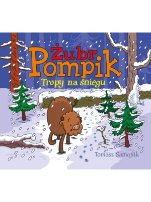 Żubr Pompik tropy na śniegu