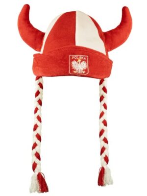 Czapka rogi z warkoczami „Biało-Czerwoni”