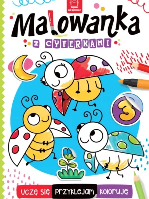 Malowanka z cyferkami Uczę się, przyklejam, koloruję