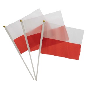 Flaga biało-czerwona na patyczku Komplet 3