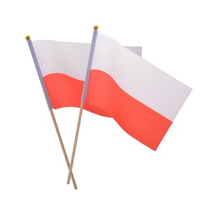 Flaga na patyczku biało-czerwona Komplet 2